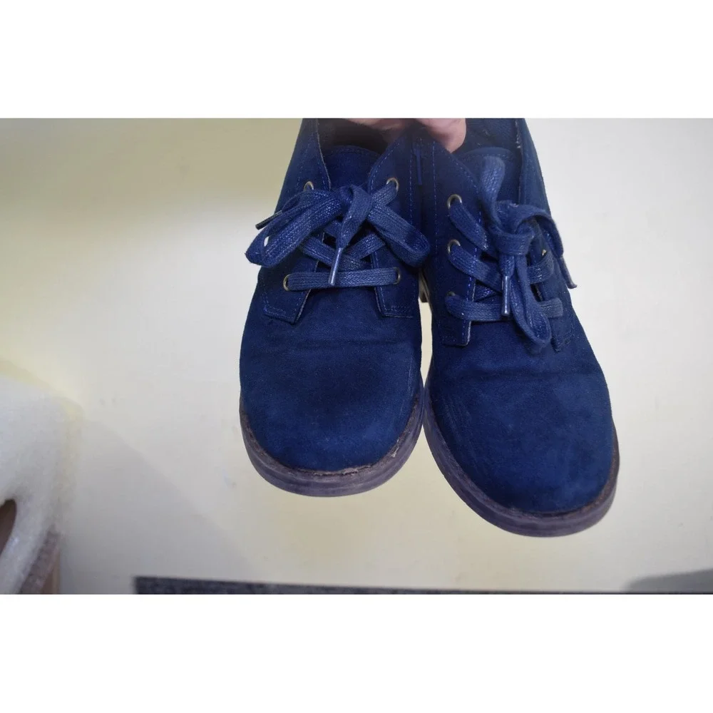 2024 Gymboree Blue Faux Suede Leather Ankle Lace Boots Blue Boys Girls 3 3048867